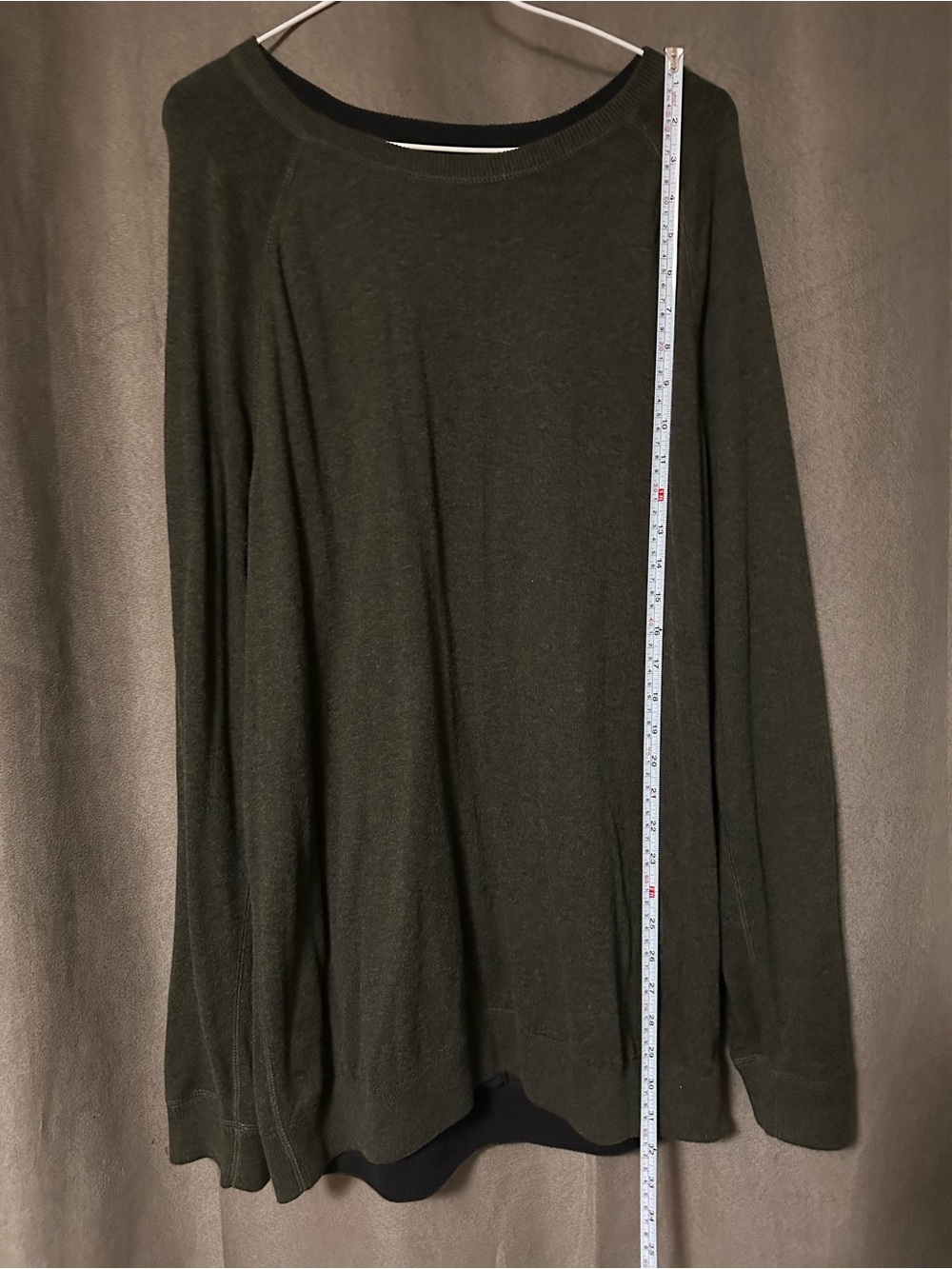 DKNY Reversible Black & Olive Green Long Sleeve Sweater Top L/XL